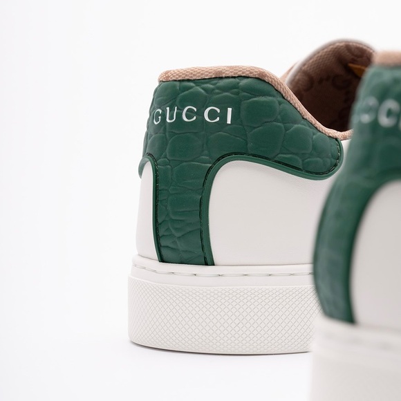 GUCCI Ace web stripe leather sneakers - Picture 4 of 6
